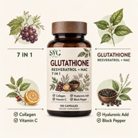 Capsules d'antioxydants pour adultes à base de glutathion naturel et de resvératrol, pour éclaircir la peau et stimuler l'énergie, absorption élevée, export en vrac, personnalisables