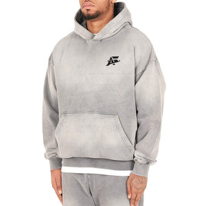 Sweat-shirts à capuche effet délavé de qualité supérieure, style tendance, en vente chez le fabricant pakistanais, en coton mélangé. - Product Image 3