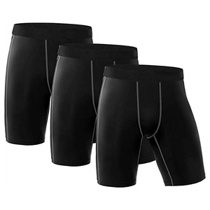 Athletic <b>Compression</b> Shorts For Adult Black Color Mid Waist Breathable Spandex Cotton Elastic Waist Casual <b>Underwear</b> Shorts - Product Image 2