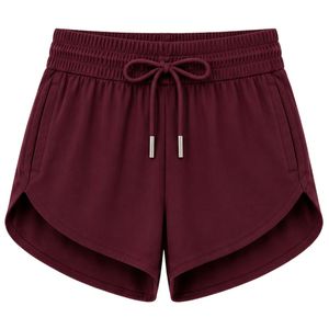 <b>Burgundy</b> Athletic <b>Shorts</b> Women Elastic Waist Drawstring Running Gym Workout Casual Quick Dry Active Wear <b>Shorts</b> Custom Supplier - Product Image 1