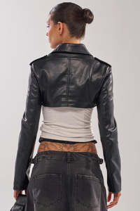 Chaqueta de Moto Ligera y Cortavientos de Piel Sintética para Mujer, con Cierre de Cremallera, Cuello Alto, Estilo Motero, para Invierno - Product Image 4