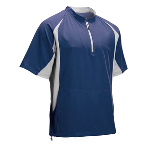 เสื้อแจ็คเก็ตสำหรับฝึกซ้อมเบสบอลแบบขายส่ง ปรับแต่งได้สำหรับผู้ชาย แขนสั้น โพลีเอสเตอร์ 100% ออกแบบและขนาดตามสั่ง พร้อมบริการ OEM ODM - Product Image 4