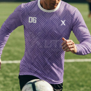 Collection de vêtements de football du fabricant – Maillot à manches longues grande taille pour homme, coupe athlétique, motif sublimé anti-humidité - Product Image 4