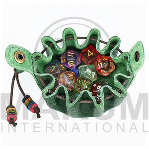 Pochette à dés en cuir avec cordon de serrage et bouton, couleur et logo personnalisés - Product Image 2