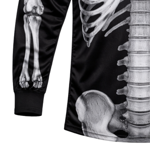 Camiseta de paintball con diseño de esqueleto y anatomía de calavera, sublimada, de manga larga, transpirable, de malla, para equipo, con puños elásticos acanalados profesionales - Product Image 4