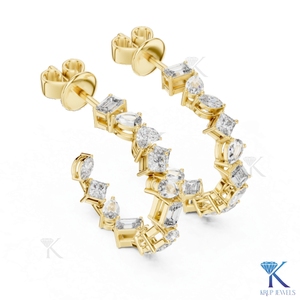 Pendientes de Oro Sólido de 14K con Doble Halo y Diamantes Cultivados en Laboratorio, Corte Brillante, para Mujer, con Cierres de Rosca Seguros, Diseño de Lujo - Product Image 4