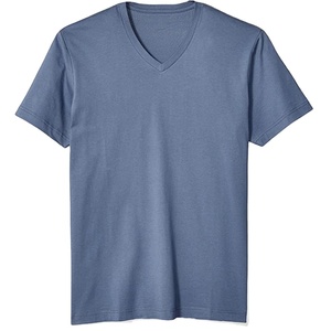 Vente en gros de t-shirts basiques de qualité supérieure pour hommes, t-shirts à col en v, impression personnalisée, coupe musculaire 100% coton, t-shirt blanc respirant - Product Image 1