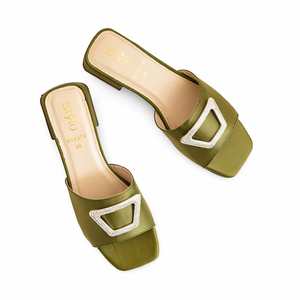 Olive Ladies Formal FR8374 Slipper Elegant <b>Slides</b> for Comfortable Footwear - Product Image 1