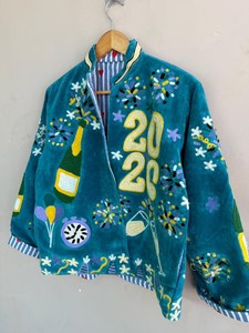 Eye Catching Handmade Velvet Suzani <b>Jacket</b> Boho <b>Hippie</b> Embroidered Coat Unisex Festive Bold & Beautiful Statement Outwear - Product Image 4