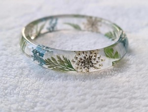 Handmade Floral Bangles with Resin and Dried <b>Flowers</b> Resin Bangles & <b>Bracelets</b> for Women New Collection Angel Style Jewelry - Product Image 2
