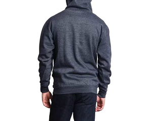 Sweat-shirt à capuche pour homme, couleur unie, en molleton français, tricoté, décontracté, pour l'automne, gris foncé, respirant, broderie personnalisée. - Product Image 1