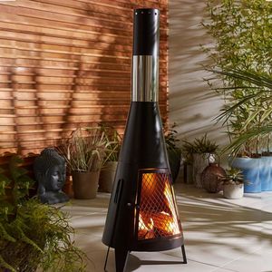 Riscaldatore da Esterno in Acciaio per Patio, Design Chimenea, Elegante Accessorio per Vivere all'Aperto - Product Image 2