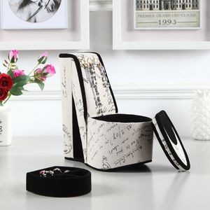 Scatola Portagioie a Forma di Scarpa con Tacco Alto, 23 cm, con Ganci e Stampa di Lettere a Stencil - Product Image 5