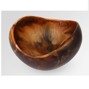 Handmade Rosewood & Resin Luxury Modern Yarn Bowl for <b>Knitting</b> Dishwasher Safe <b>Storage</b> and Holder 7x4x4 Inches - Product Image 2