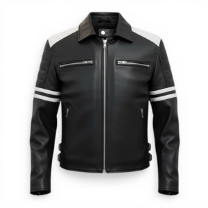 Chaqueta de Invierno para Hombre BLACK COPTER - 100% Cuero de Oveja - Logotipo Bordado en la Parte Delantera - Estilo Casual Retro Vintage Ecológico - Product Image 1