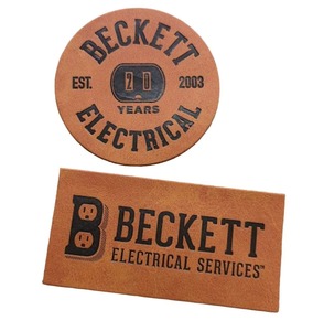 Écusson en cuir véritable personnalisé gaufré, étiquettes en cuir synthétique PU embossé, badge en cuir véritable cousu pour vêtements, jeans, sacs - Product Image 3