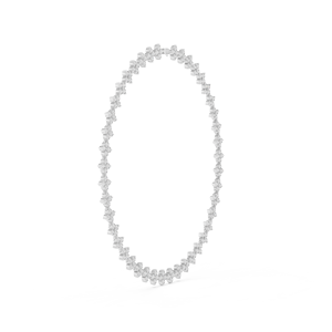 Collier infini Fleur en or blanc 18 carats plaqué rhodium UNIQUE, diamants de laboratoire taillés 19,8 carats, pour soirées, événements glamour, mariages, pour elle - Product Image 4