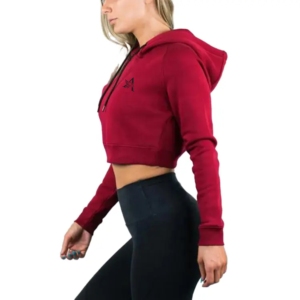 Custom logo Women Cotton Blend <b>Lightweight</b> and Breathable Crop Top <b>Hoodie</b> Ladies Summer Fashion French Terry <b>Hoodie</b> - Product Image 1