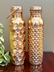Healthy Benefits Drinkwara Handmade Ayurvedic Custom Water Bottles Pure Copper Filling of Bottle Yoga Meditation Bottle Flask - Product Image 6