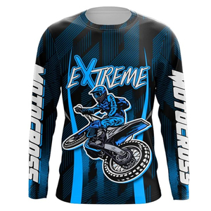 Maillot de motocross haut de gamme, logo personnalisé, prix usine OEM/ODM, fournisseur de vêtements de course durables, respirants et performants - Product Image 1