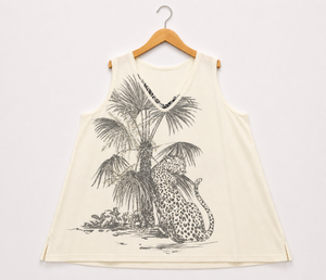 Women V Neck Tank <b>Top</b> Sleeveless <b>Sequined</b> Embroidery Animal Print Jersey Cotton Casual Summer Tee - Product Image 1