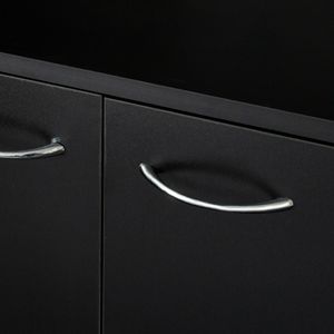 Armadio Nero Alto 180 cm e Mobile da Cucina con 6 Ante, 1 Ripiano Aperto e 1 Cassetto per Camera da Letto - Product Image 5