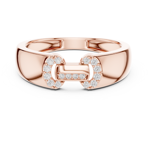 Rose Gold Diamond Buckle <b>Ring</b> <b>Iced</b> Out Cubic Zirconia Statement Band Fashion Jewelry Gift <b>Ring</b> Style - Product Image 2