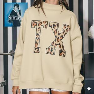 Womens Pink Graphic <b>Mock</b> <b>Neck</b> Sweatshirt Oversized Fleece Casual Winter Pullover - Product Image 2