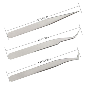 Pince à épiler professionnelle en acier inoxydable pour extensions de cils, testée à la main, avec logo personnalisé, pointe fine et prise ferme - Product Image 2