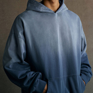 In Stock Ready to Ship Streetwear Wholesale ODM Blank 480gsm Vintage Washed Asute Dye <b>Sprayed</b> Gradient Fleece Hoodie - Product Image 2