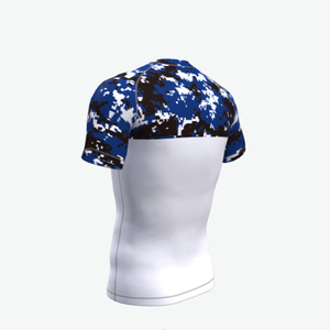 เสื้อคอมเพรสชั่นลายพรางสำหรับผู้ชายแบบกำหนดเอง OEM แบรนด์ส่วนตัว แขนสั้น พิมพ์ลายดิจิทัล ชุดออกกำลังกาย ชุดกีฬา ผู้ผลิต - Product Image 3