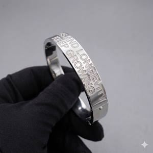 Trendy Selling Elegant Custom Engraved Moissanite Diamond Hip Hop Bangles Fine <b>Silver</b> Luxury <b>Solid</b> 925 Sterling Anniversary Gift - Product Image 5