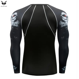 Conjunto de ropa deportiva de secado rápido para hombre, traje de entrenamiento moldeador de cuerpo, conjunto de compresión, camisa de manga larga y pantalones ajustados - Product Image 2