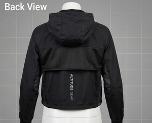 Chaqueta Cortavientos con Capucha para Mujer, Impermeable, de Alta Calidad, con Cierre, 100% Nailon y Spandex - Product Image 2