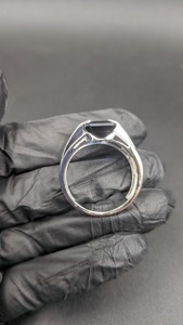 Anillo de Zafiro Azul Corte Esmeralda, Anillo de Compromiso de Plata para Hombre, Anillo de Boda de Lujo, Regalo para Hombre, Anillo de Diamantes Hip Hop de Plata 925 - Product Image 3