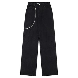 Jeans de Mezclilla 100% Algodón para Hombre, Corte Recto, Holgados, Transpirables, Lavados, Color Sólido, para Invierno, Venta al Por Mayor - Product Image 1