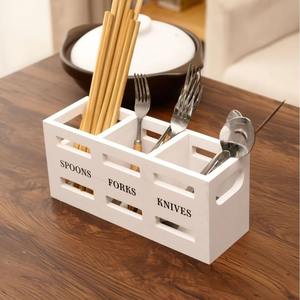 Porte-couverts blanc classique, parfait pour les restaurants, la mise en place des tables d'hôtel et l'utilisation en cafétéria de bureau, en provenance d'Inde. - Product Image 2