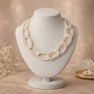 Collar de Perlas con Flores Chapadas en Oro de Varias Capas, Joyería Clásica de Perlas para Mujer, Collar Largo para Aniversario - Product Image 3