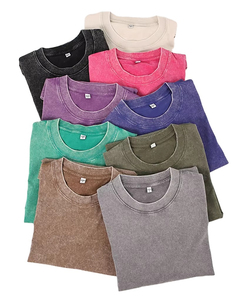 T-shirt personnalisé avec strass, vintage, délavé à l'acide, col rond, coton lourd 300 g/m², impression DTG, coupe ample, court, graphique, pour homme - Product Image 1