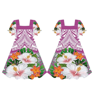 Vestido Mumu con Estampado Floral, Mangas Cortas, Vestido para Mujer, Diseño Personalizado, Vestido Mumu con Estampado Floral, Vestido para Mujer Talla Grande, Venta al por Mayor - Product Image 1