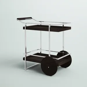Carrito de Servicio Moderno de Metal Hecho a Mano con Ruedas, Muebles de Catering de Lujo para Hotel, Restaurante, Bodas y Fiestas Premium - Product Image 1