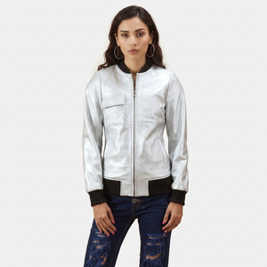 New Women's Breathable Biker Leather <b>Jacket</b> Metal Studs Zipper Closure Embroidery Decoration Leather <b>Jackets</b> - Product Image 1