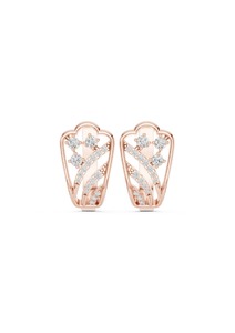 Pendientes de Diamantes Color Oro Rosa para Mujer, Estilo Vintage Art Deco, Corte Brillante Redondo - Product Image 2