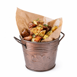 Cubo Galvanizado con Asas, Bañado en Cobre, Mini Cubo para Papas Fritas y Soporte Metálico para Papas Fritas para Vajilla de Restaurante - Product Image 1