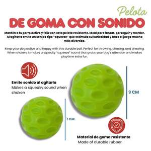 Giocattolo da Masticare per Animali Yommy, Palla in Plastica Resistente da 9 cm con Design Ergonomico, 2 Colori - Product Image 6