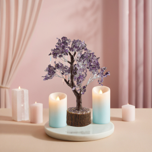 Arbre de pierres précieuses yeux de tigre faits à la main 300 puces perle pierre semi-précieuse artisanat confiance vastu agate arbre style d'amour pour la guérison - Product Image 3