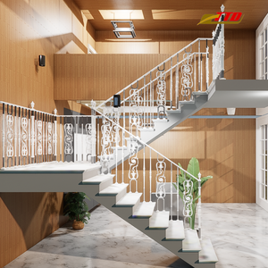 Barandilla de Escalera Moderna de Hierro Forjado con Estructura Resistente para Proyectos de Villas, Casas y Hoteles Elegantes y Seguros - Product Image 5
