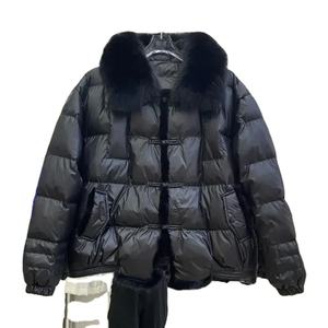 Chaqueta de plumón de pato blanco para mujer de invierno, Abrigo acolchado corto y cálido para mujer, Parka Vintage holgada para mujer - Product Image 1