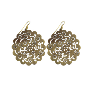 Compre Pendientes de Diseño Metálico, Pendientes de Latón con Acabado de Color Antiguo, Ideales para Damas, Pendientes de Diseño de Alta Joyería - Product Image 6