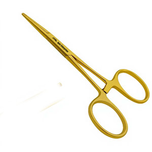 คีมหนีบเลือดแบบตรง ยี่ห้อ Premium Halstead Mosquito Forceps ด้ามจับสีทอง ขนาด 5 นิ้ว  วัสดุทังสเตนคาร์ไบด์ สแตนเลสสตีล สำหรับการผ่าตัด - Product Image 3